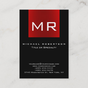Stora Monogram Black Red Rand Affärskort Visitkort
