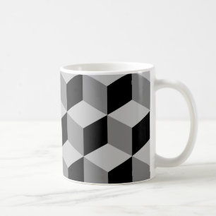 Stora mönstersvart & Greys för kub Kaffemugg