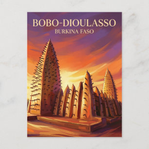 Stora moskén i Bobo-Dioulasso Burkina Faso Vykort