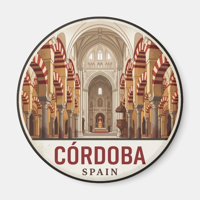 Stora moskén i Córdoba Spanien Magnet (Framsidan)