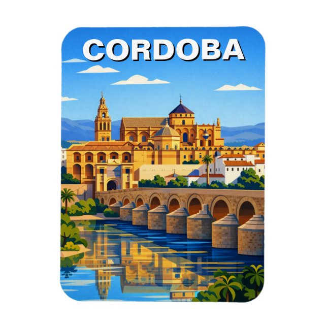 Stora moskén i Córdoba Spanien Magnet (Vertikal)