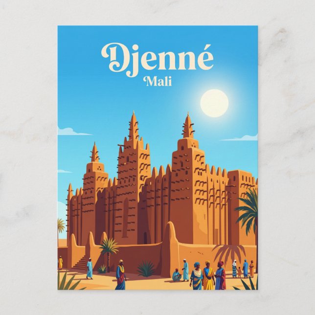 Stora moskén i Djenné Mali Vykort (Framsida)
