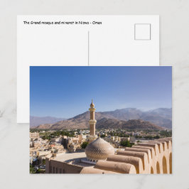Stora moskén och minareten i Nizwa - Oman Vykort