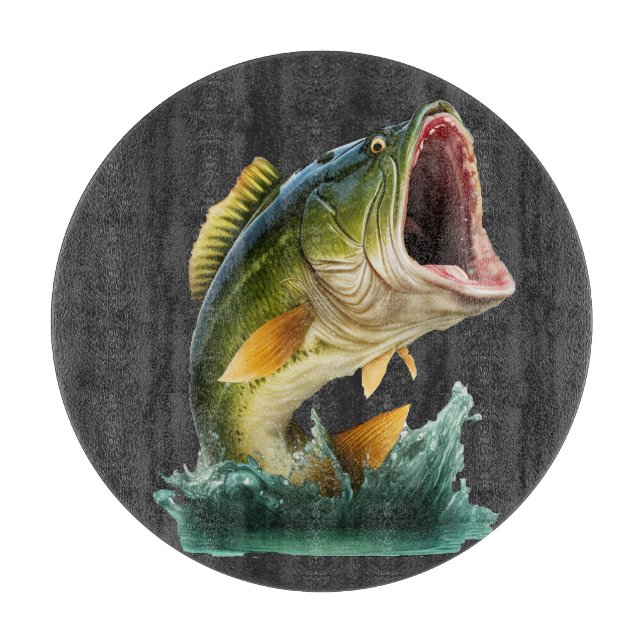 Stora mun Bass exploderar från vatten (Framsidan)