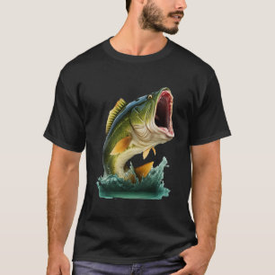 Stora mun Bass exploderar från vatten T Shirt