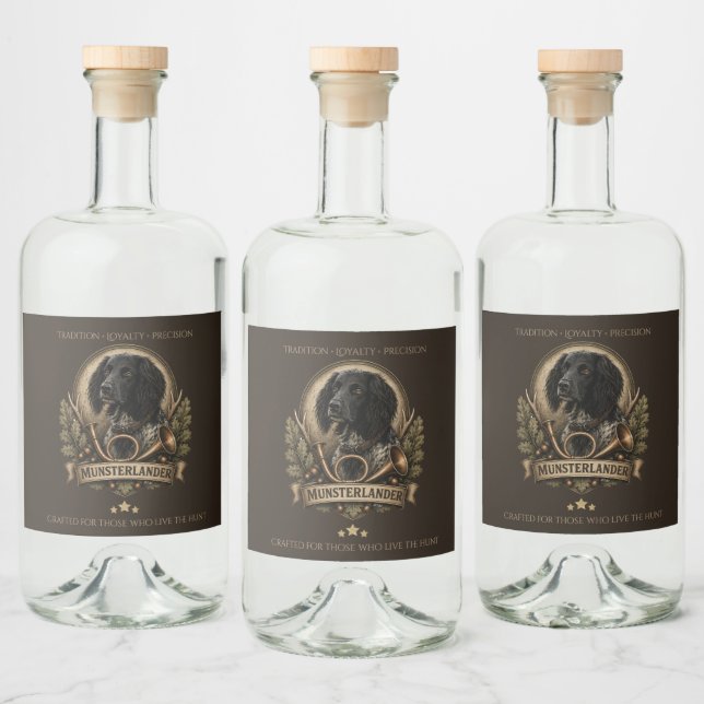 Stora münsterländer (logotyp) spritflaskor etikett (Flaskor)