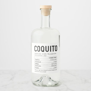 Stora näringsinformationsakter för coquito spritflaskor etikett