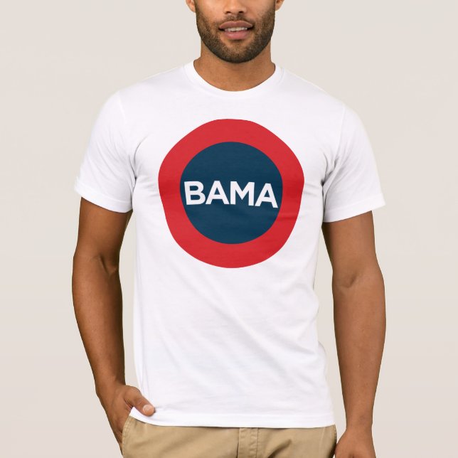 Stora Obama röd, vit- och blåttutslagsplats T Shirt (Framsida)