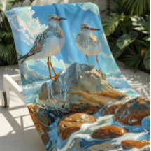 Stora och mjuka färgstarka Shorebird Beach Towel