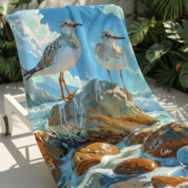 Stora och mjuka färgstarka Shorebird Beach Towel