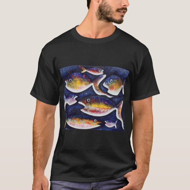 Stora och små fiskar i vattnet t shirt (Framsida)