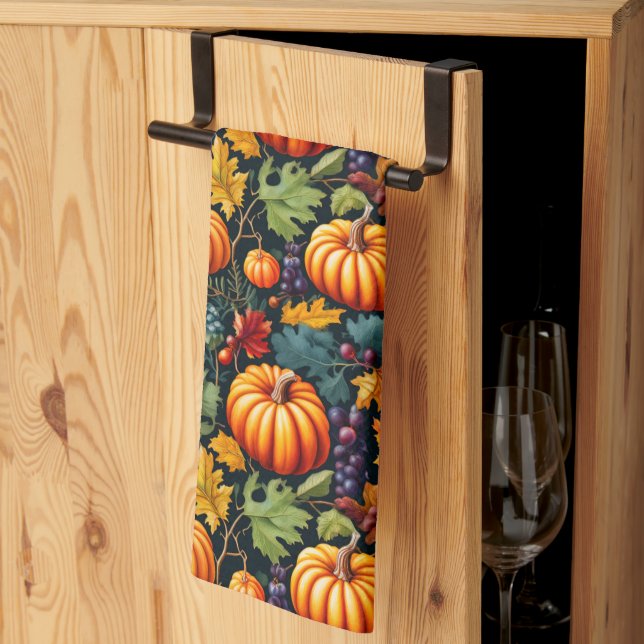 Stora och små höstpumpor kökshandduk (Thirds Fold)