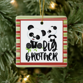 Stora och små söta pandor med Big Brother-citat Julgransprydnad Keramik