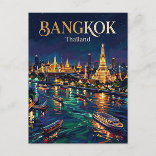 Stora palatset och Chao Phraya-floden Thailand Vykort