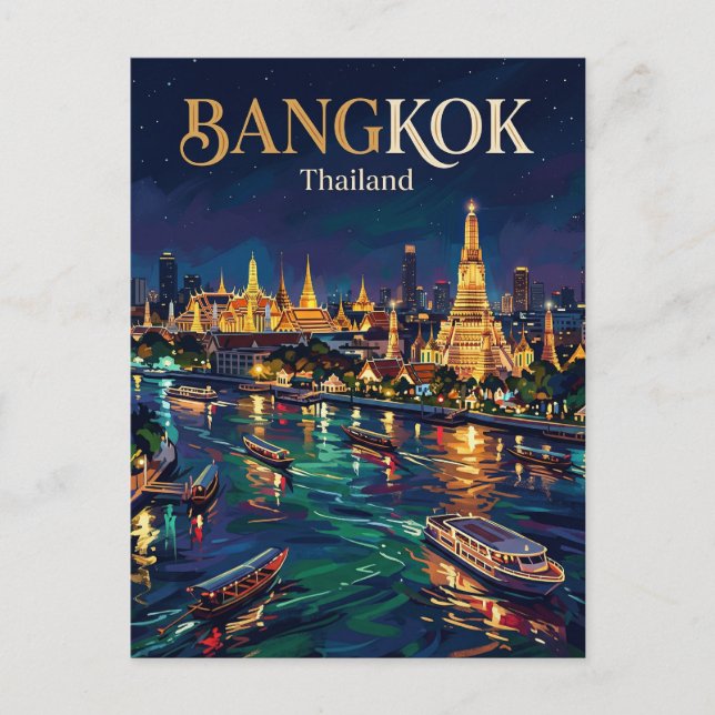 Stora palatset och Chao Phraya-floden Thailand Vykort (Framsida)