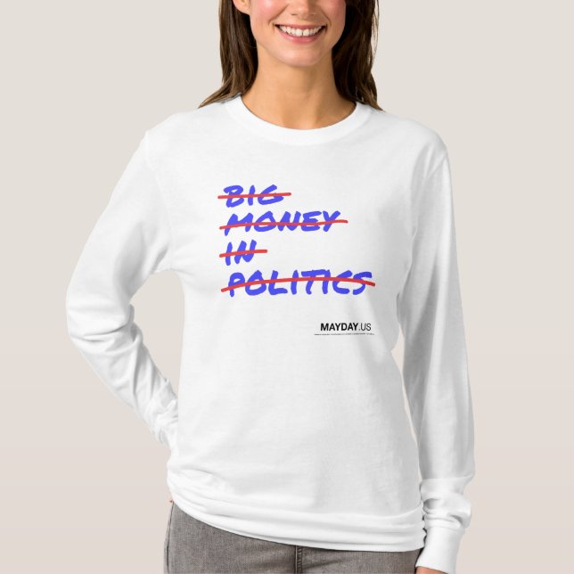 Stora pengar i politik Strikethrough Long muff T Tee (Framsida)