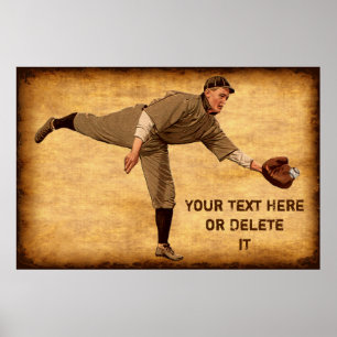 Stora PERSONALISERADE Vintage basebollsposter Poster
