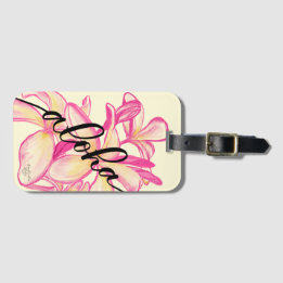 Stora Plumeria Aloha Hawaii Väsktaggar Bagagebricka