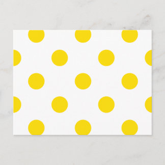 Stora Polka dots - Golden Gult på vit Vykort
