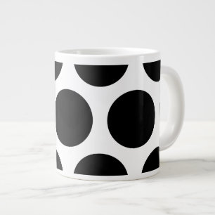 Stora Polka dots Mönster:Svartvitt Jumbo Mugg