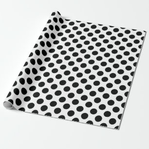 Stora Polka dots som är Papprare i svartvitt Presentpapper