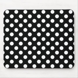 Stora Polka dots, svarta och vita musslor Musmatta