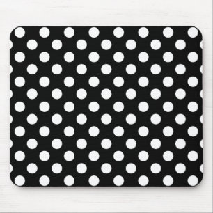 Stora Polka dots, svarta och vita musslor Musmatta
