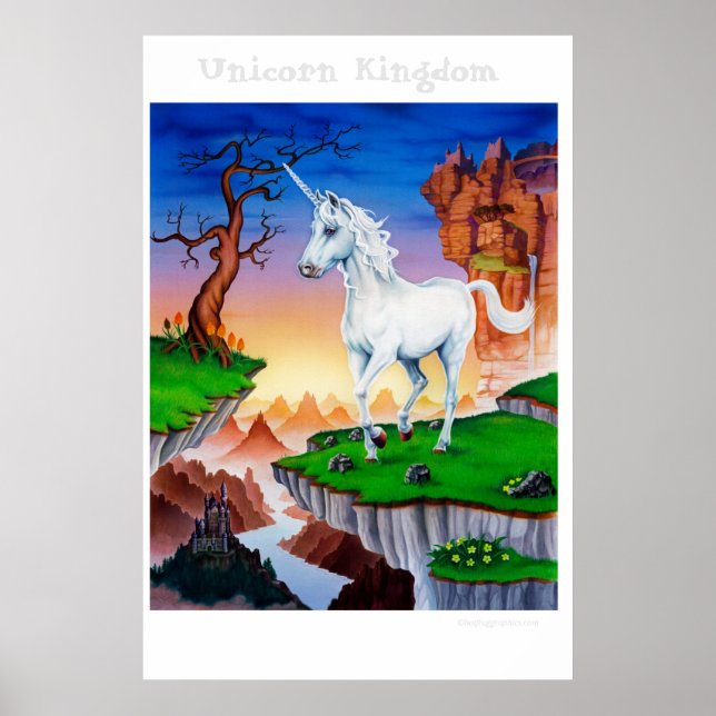 Stora poster fantasykonst magic Unicorn (Framsidan)