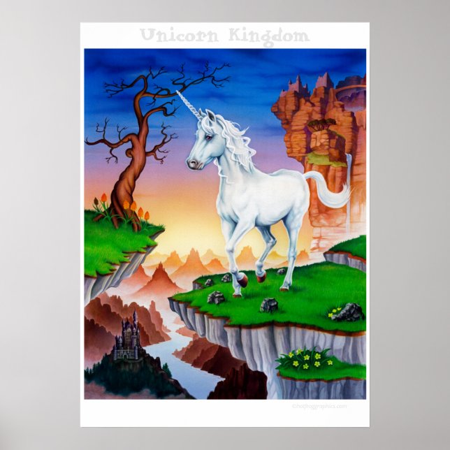 Stora poster fantasykonst magic Unicorn (Framsidan)