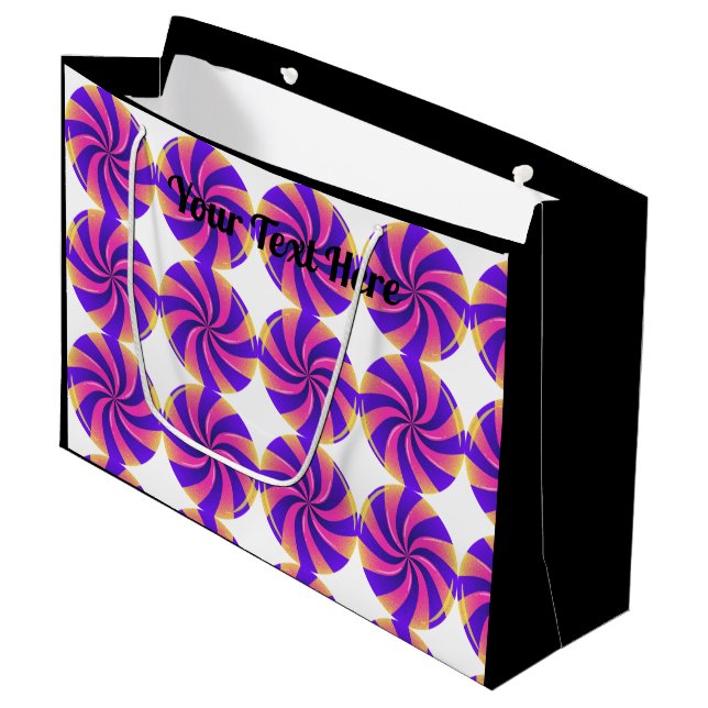 Stora presentpåsar med svart text Tote bag (Framsidan Vinklad)