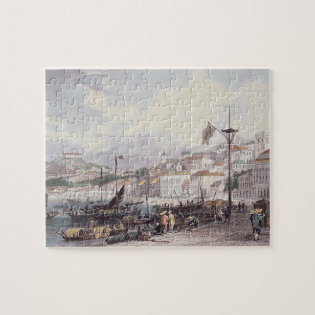 Stora Pria, Macao, c.1850 (färglithoen) Pussel (Horisontell)