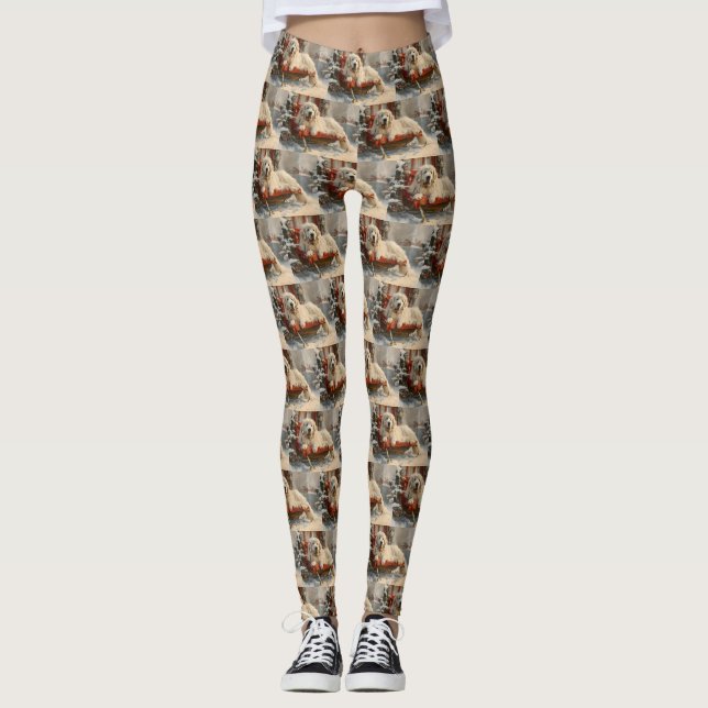 Stora Pyrenéer Hund Jul Festlig Leggings (Framsida)