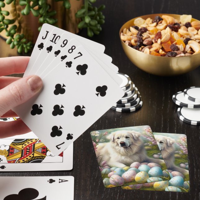 Stora Pyrenéerhundar med påskägg  Casinokort (På plats)