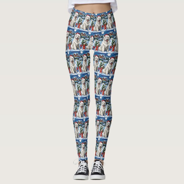 Stora Pyrenéerna Vintervonderland Julglädje Leggings (Framsida)