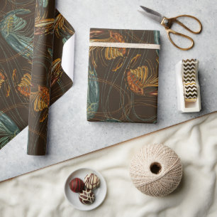 Stora räkor mönster Seafood räkor Presentpapper