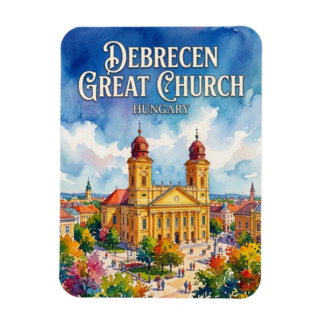 Stora reformerta kyrkan, Debrecen Ungern Magnet (Vertikal)