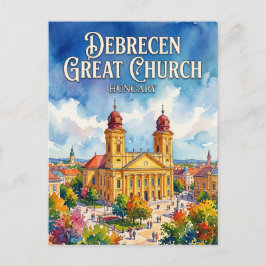 Stora reformerta kyrkan, Debrecen Ungern Vykort
