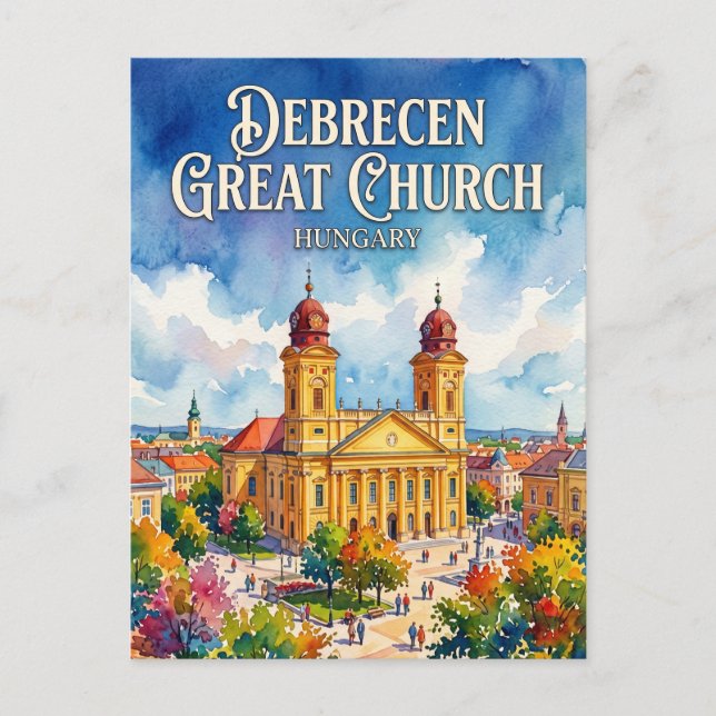 Stora reformerta kyrkan, Debrecen Ungern Vykort (Framsida)
