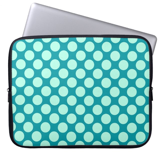 Stora retroprickar - turkos och akvarier laptop sleeve (Framsidan)