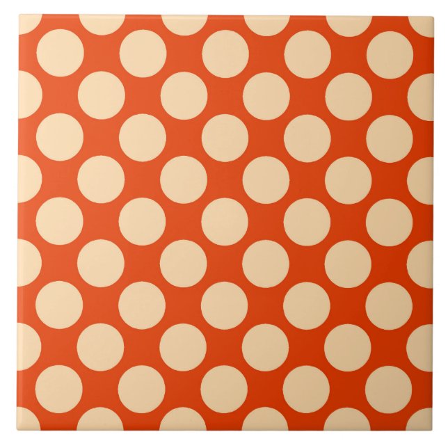 Stora retropunkter - orange av blek och mandarin kakelplatta (Framsidan)