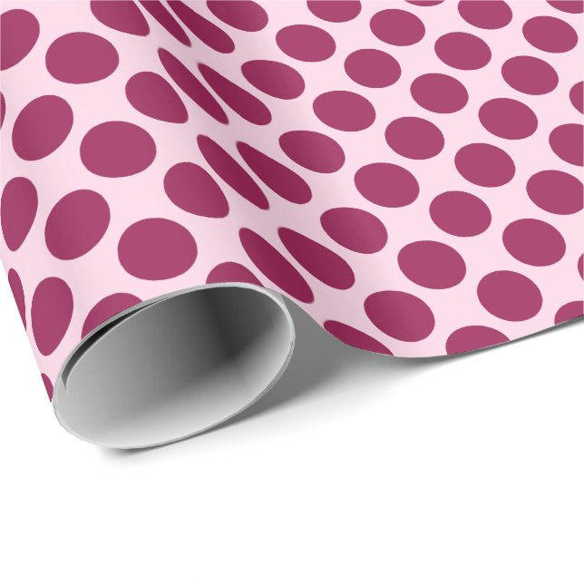 Stora retropunkter - snäckans rosa och brännskador presentpapper (Rullad Hörn)