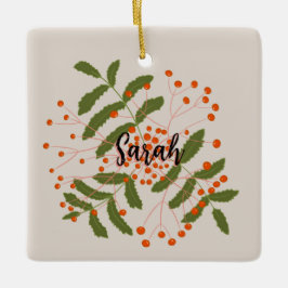 Stora röda bär från Rowan Julgransprydnad Keramik