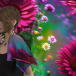 Stora röda blommor sjal<br><div class="desc">Den här teckningen har vackra stora röda blommor mot en suddig blå grönt med liten vit och lila blommor. Det här var tänkt med AI-konsten.</div>