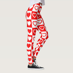 Stora röda hörn Plaid Mönster Thunder_Cove Leggings