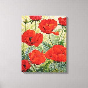 Stora röda poppies canvastryck