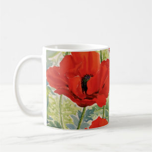 Stora röda vallmor kaffemugg