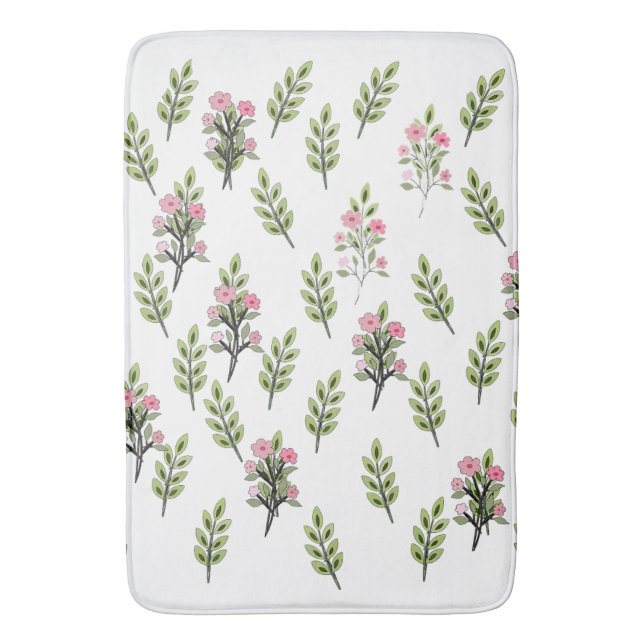Stora rosa buketter  badrumsmatta (Framsidan (Vertikal))