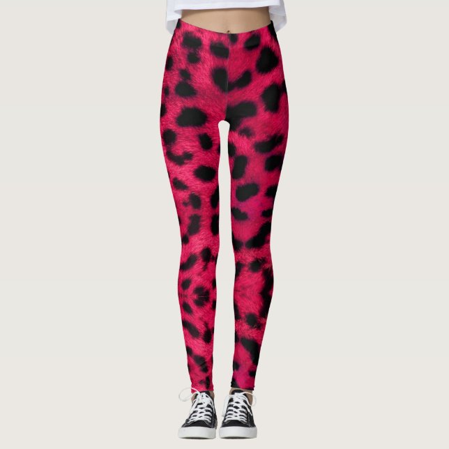 stora rosa leoparder för leggings (Framsida)