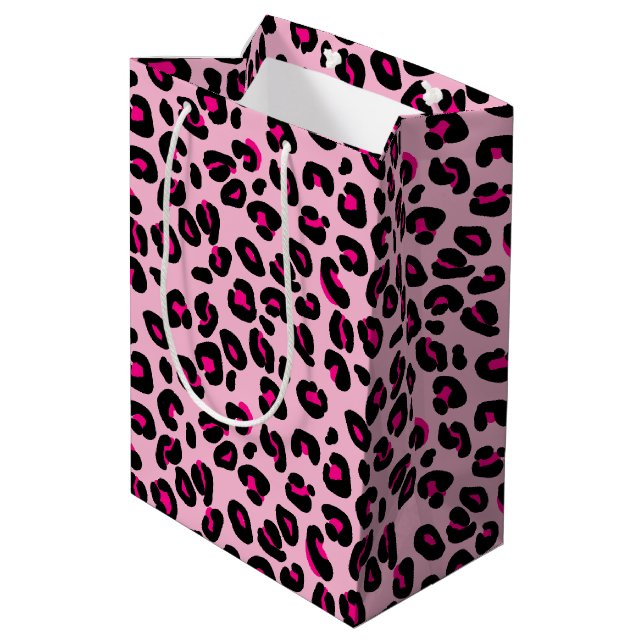 Stora Rosa Leopardfläckar Djurtrycksmönster (Baksidan Vinklad)