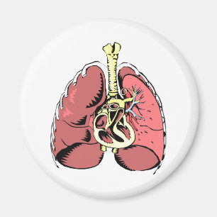 Stora rosa Lungs Magnet